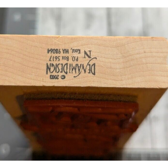 DeNami Design Happy Birthday Border Gift‎ Cake 2003 Rubber Stamp Wood #C30 - Picture 3 of 5